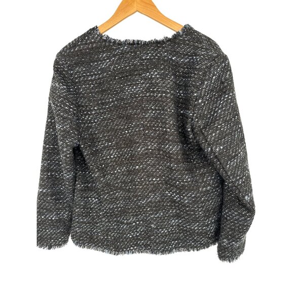 Talbots Vienna Blazer Womens Black Blue Metallic Tweed Jacket size 12 new $179 - Picture 3 of 4